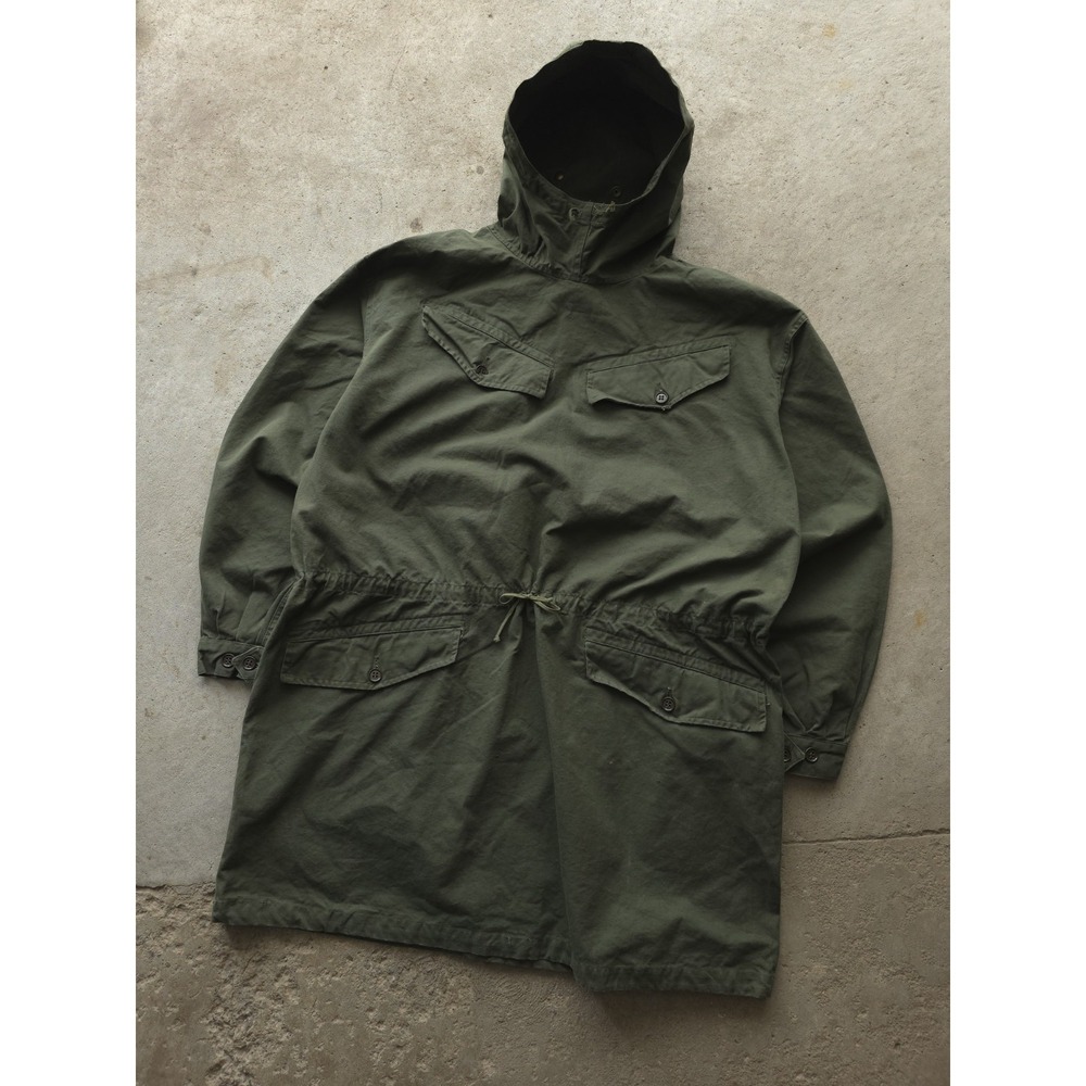 Vintage 1950s French M47 Alpine Smock Parka Jacket Green OD Army‎ Pullover XL